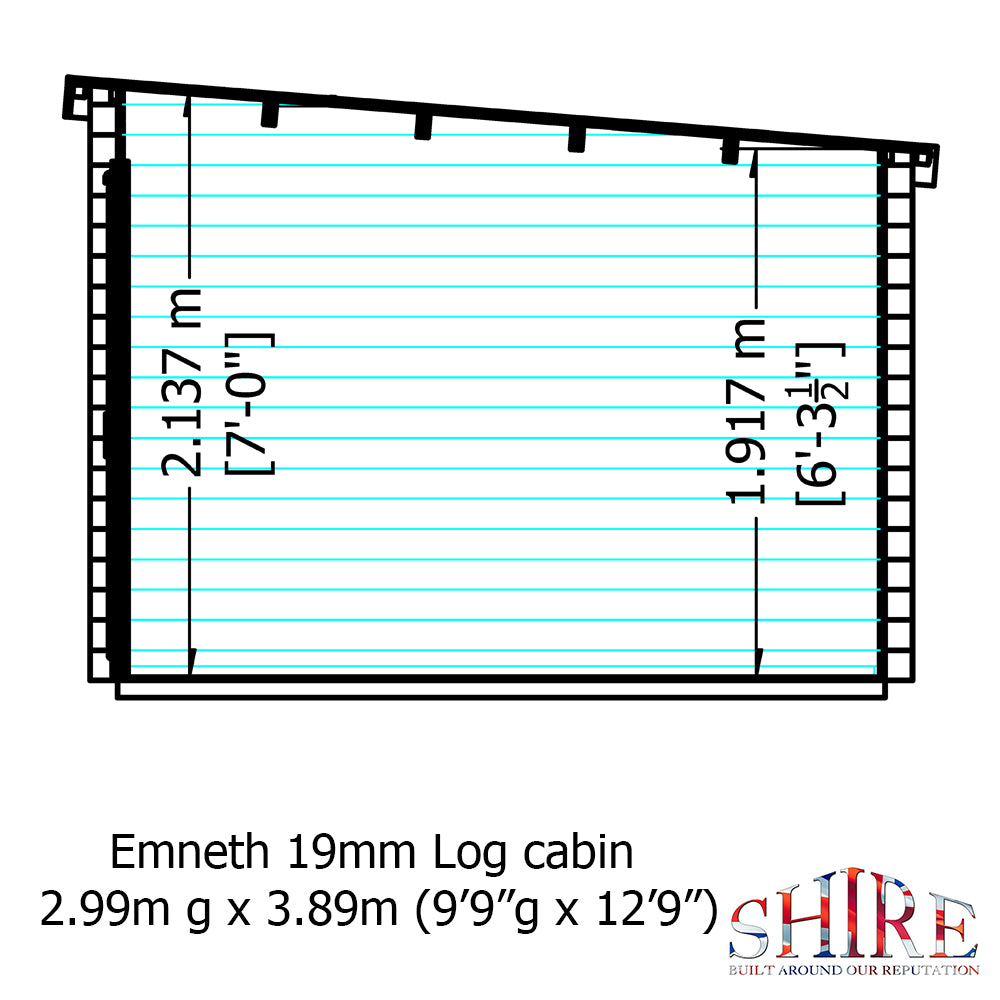 Shire Emneth 19mm Log Cabin 10Gx13