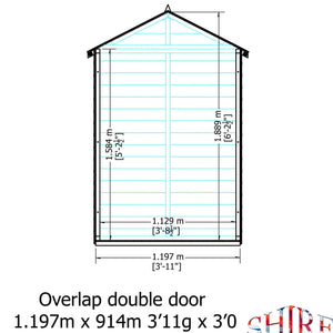 Shire Garden Value Overlap Shed Double Door 4x3 - Garden Life Stores