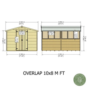 Shire Garden Value Overlap 10 x 8 Apex Shed (With or Without Windows) - Garden Life Stores