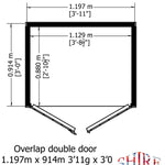 Shire Garden Value Overlap Shed Double Door 4x3 - Garden Life Stores