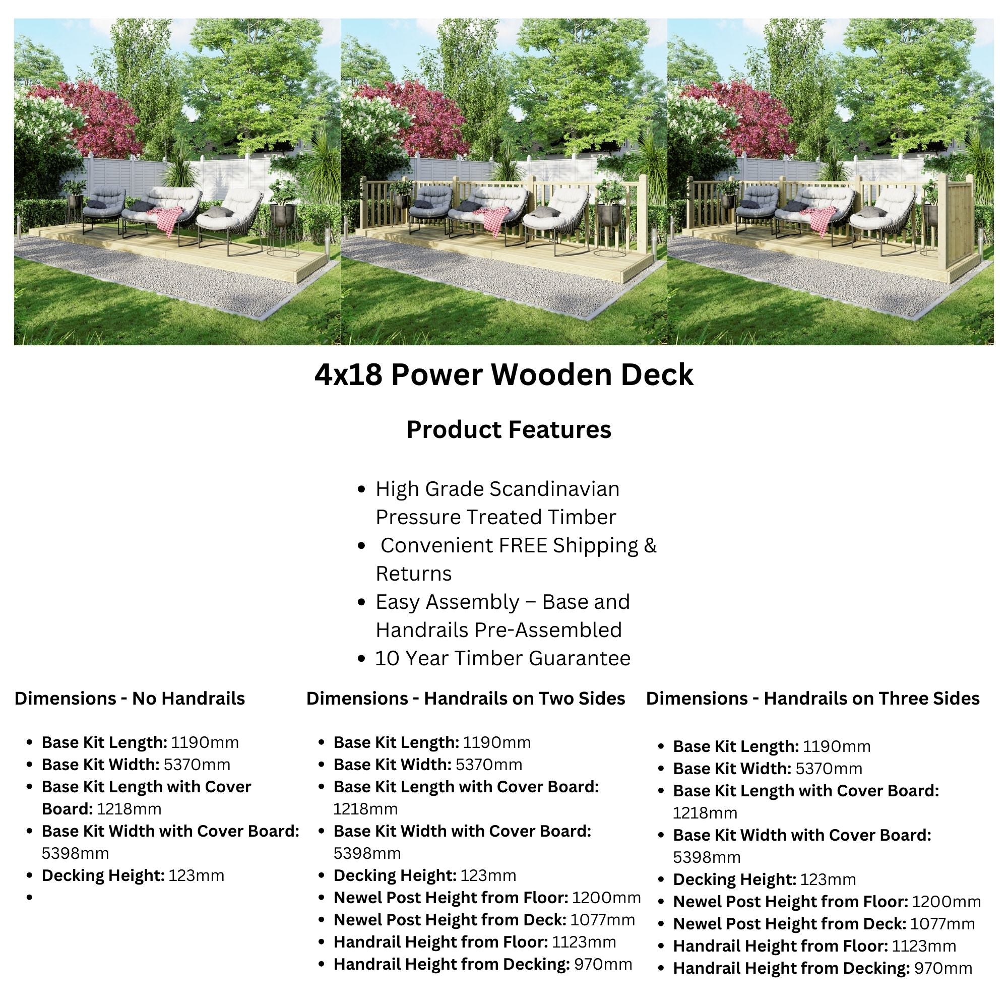 Power 4ft Wooden Decking Kits