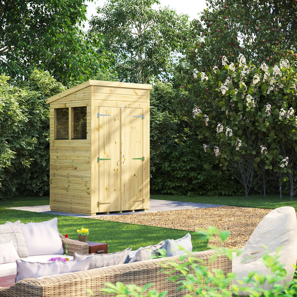 Power Pressure Treated Premium Pent Shed 4ft