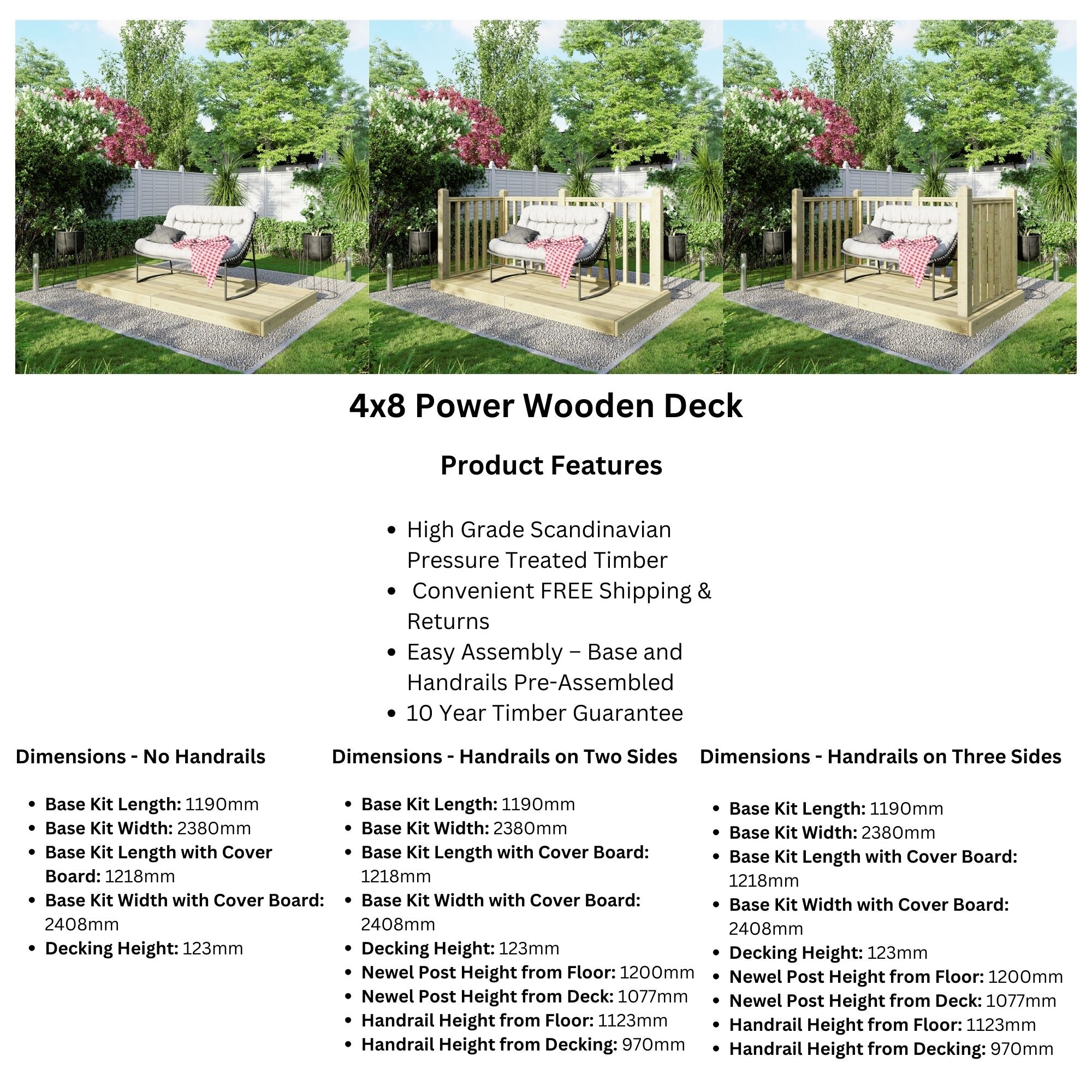 Power 4ft Wooden Decking Kits