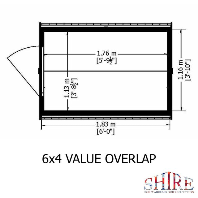 Shire Wooden Pressure Treated Super Value Overlap Single Door 6x4 Garden Life Stores