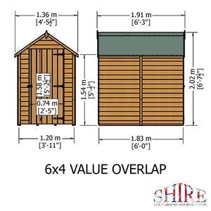 Shire Wooden Pressure Treated Super Value Overlap Single Door 6x4 Garden Life Stores