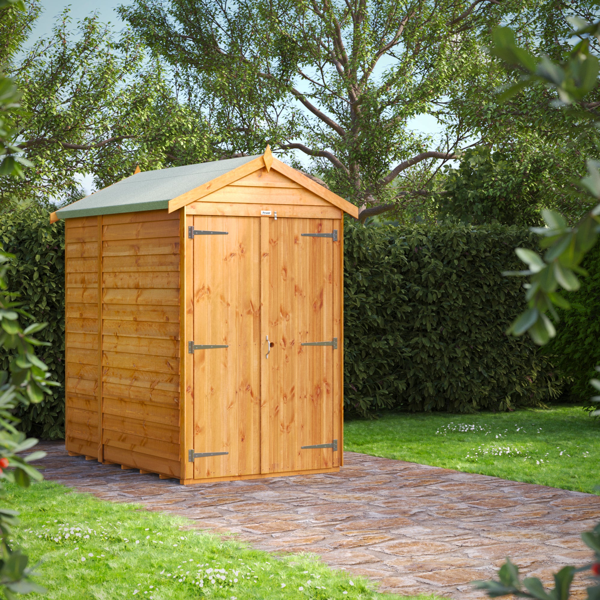 Power Overlap Apex Shed 6x4 ft