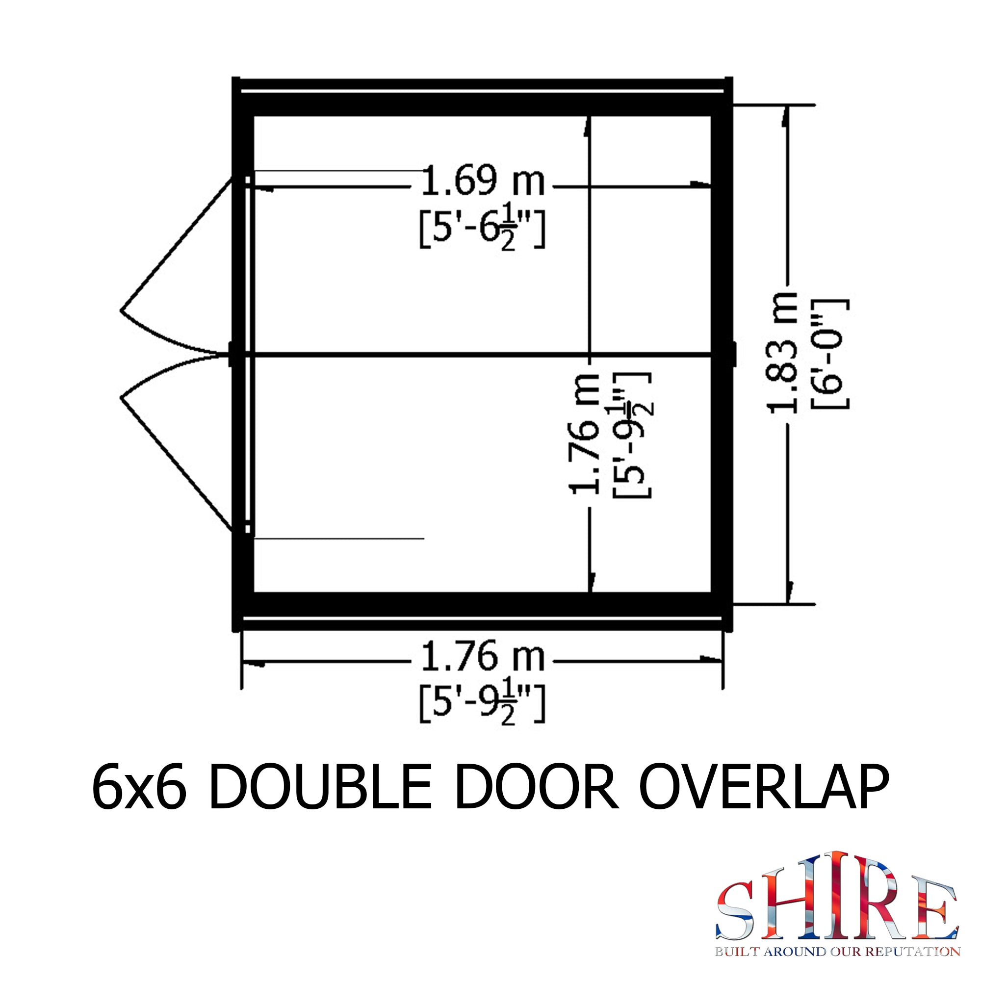 Shire Overlap Dipped Wooden Garden Shed Double Door 6x6 - Garden Life Stores. 