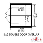 Shire Overlap Dipped Wooden Garden Shed Double Door 6x6 - Garden Life Stores. 