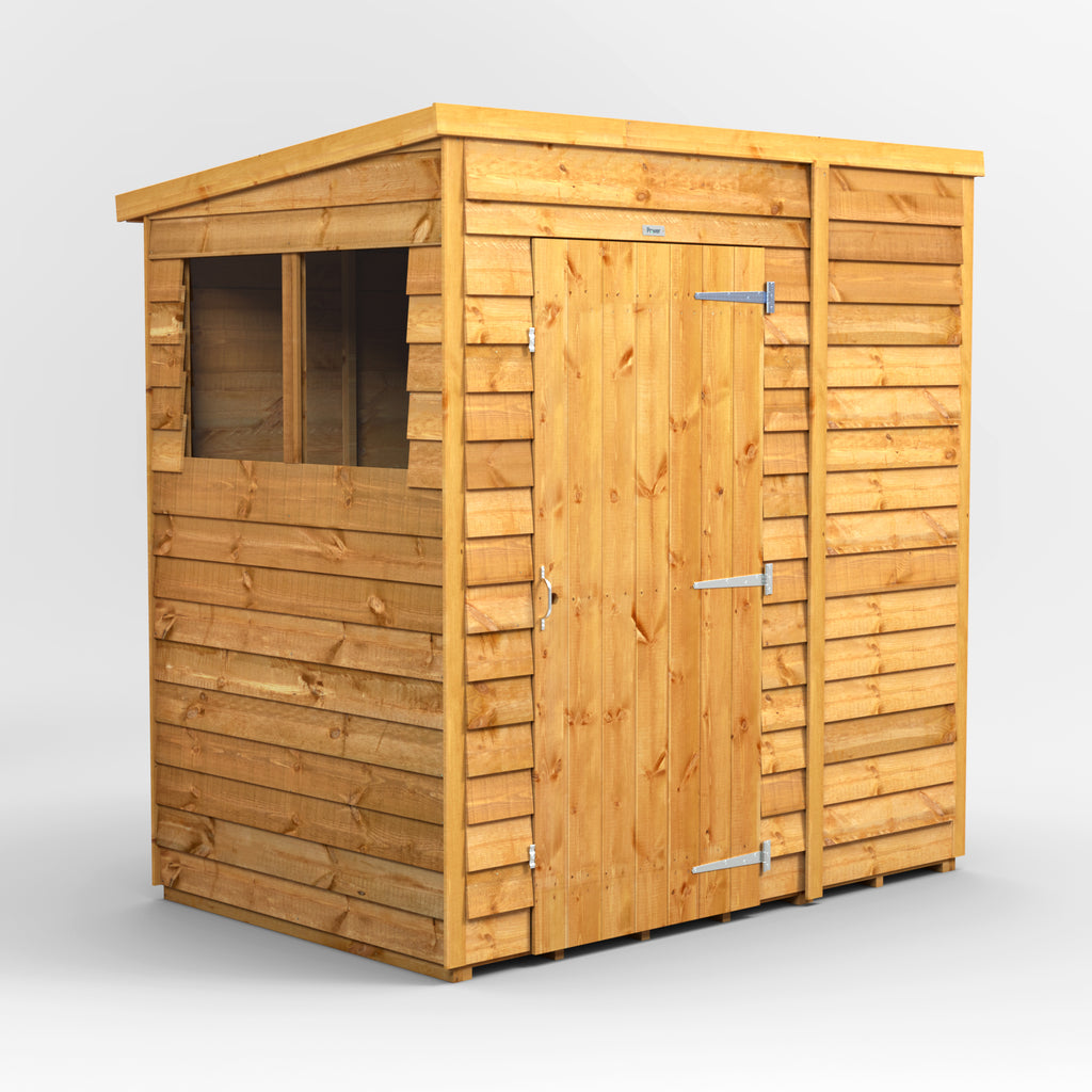 Power Overlap Pent Shed 6x4 ft