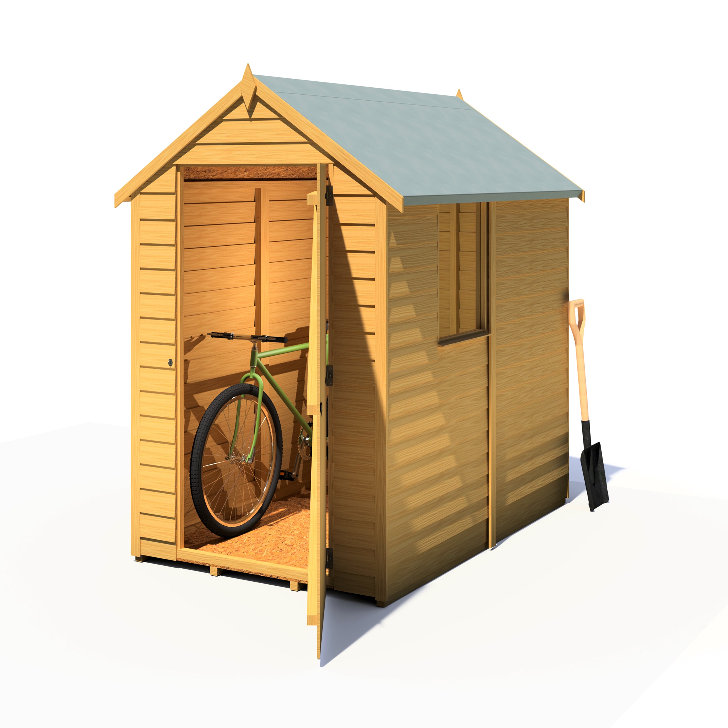 Shire Overlap Dipped Apex Wooden Garden Shed With Window 6x4 - Garden Life Stores. 