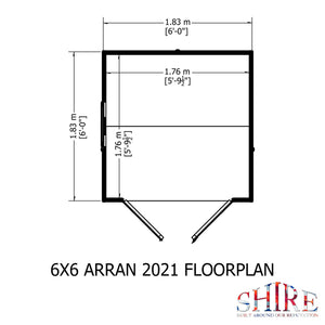 Shire Arran Shed Double Door 6x6