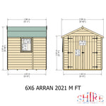 Shire Arran Shed Double Door 6x6