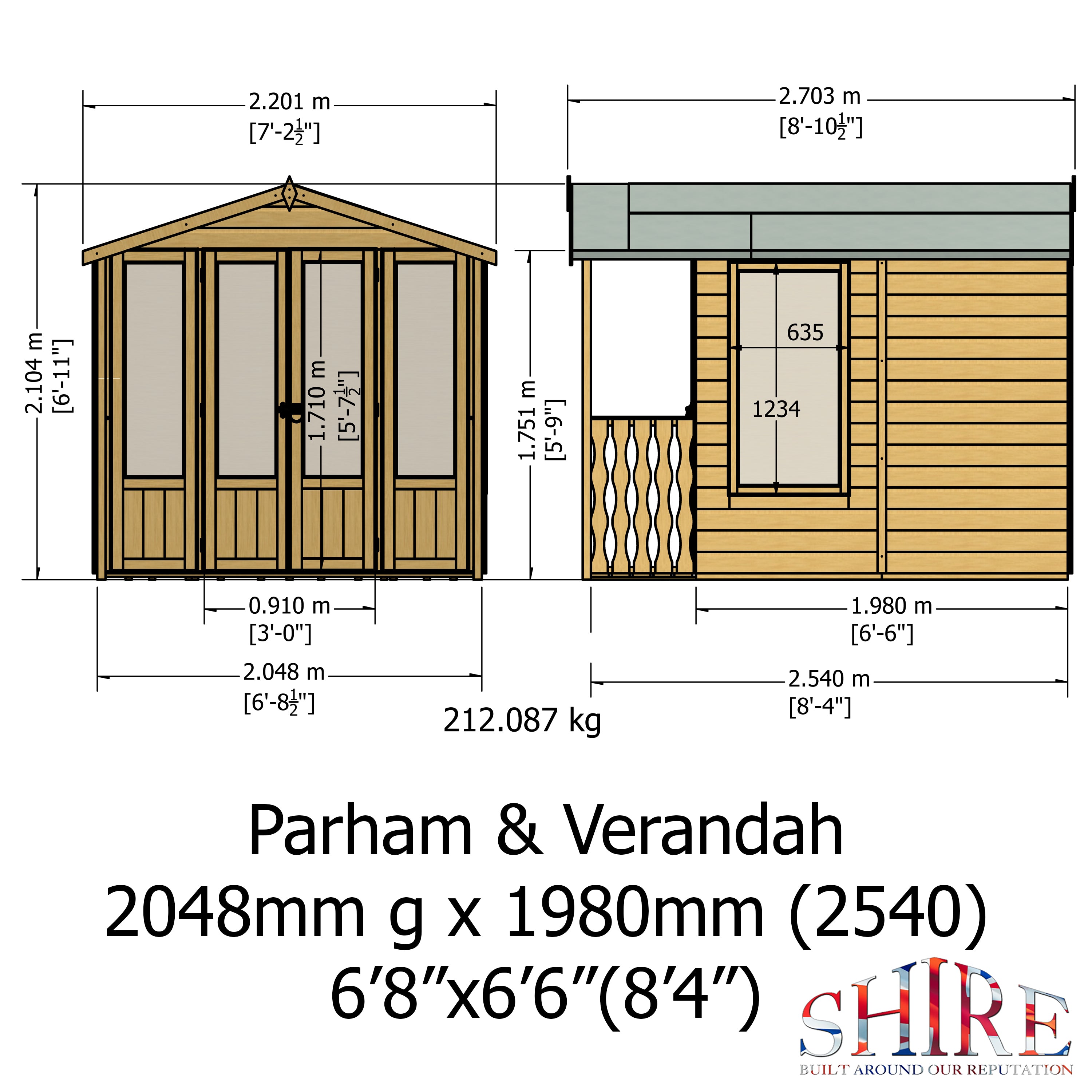 Shire Parham with Verandah Summerhouse 7x7