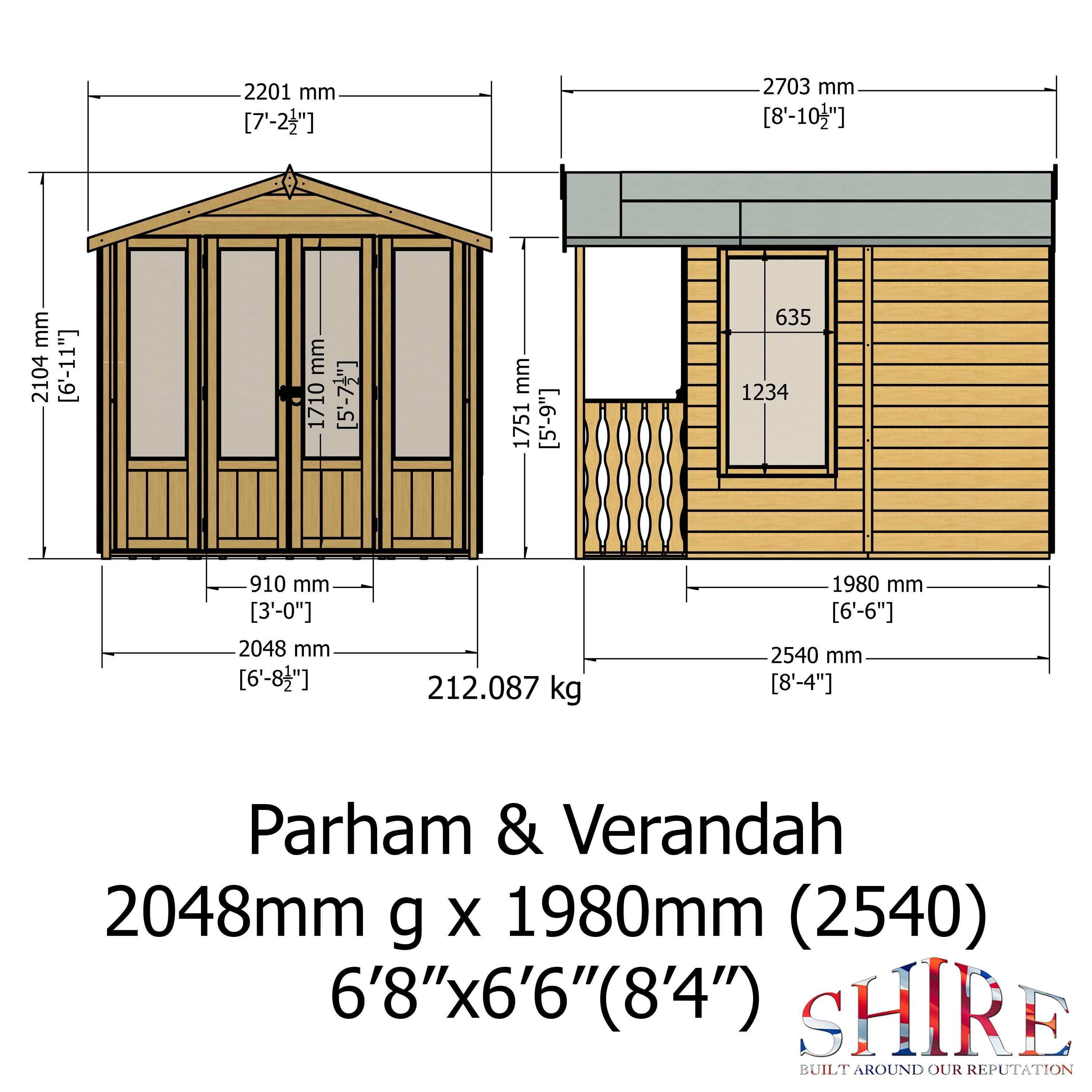 Shire Parham with Verandah Summerhouse 7x7