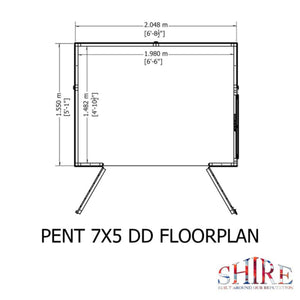 Shire 7x5 Shiplap Pent Shed with Double Doors – Garden Life Stores