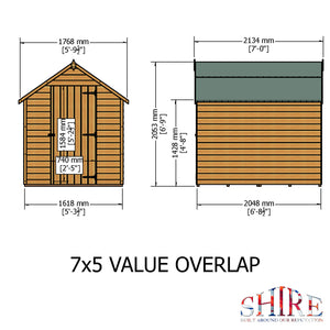Shire Wooden Pressure Treated Super Value Overlap Single Door 7x5 - Garden Life Stores. 