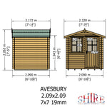 Shire Avesbury 19mm Log Cabin 7x7