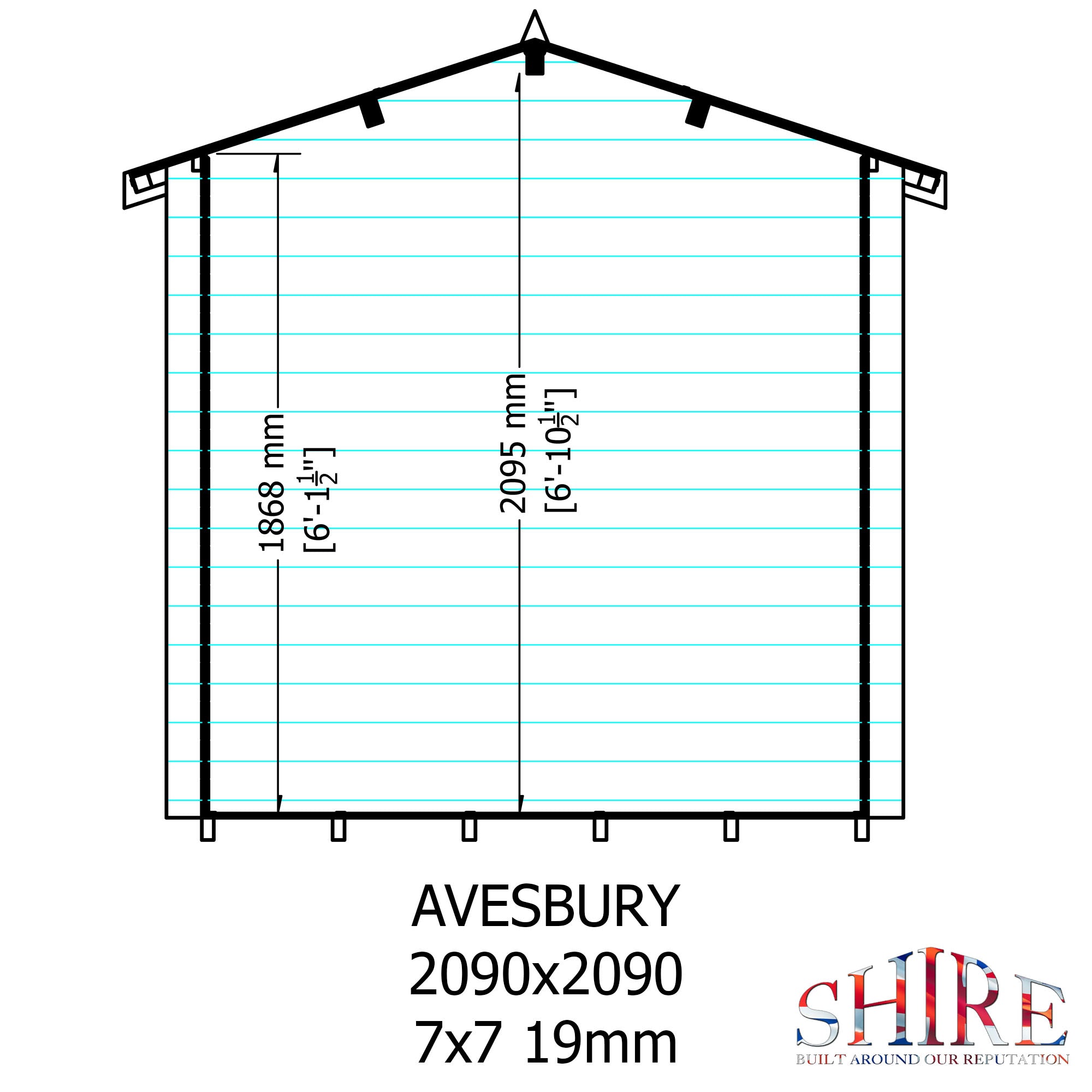 Shire Avesbury 19mm Log Cabin 7x7