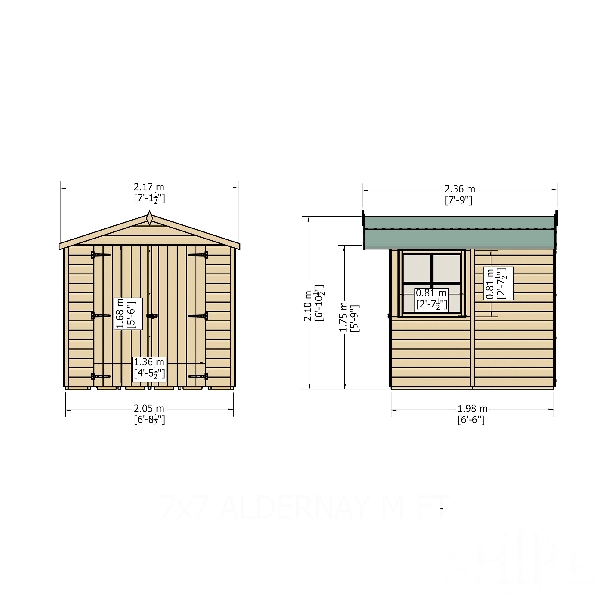 Shire Alderney Shed 7x7