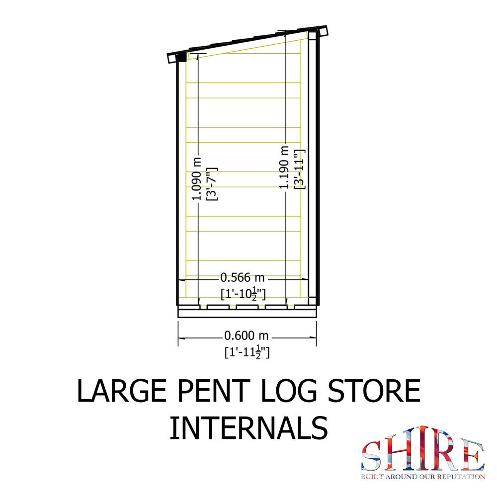 Shire Large 6x3 Log Store – Heavy-Duty Wooden Firewood Storage | Garden Life Stores
