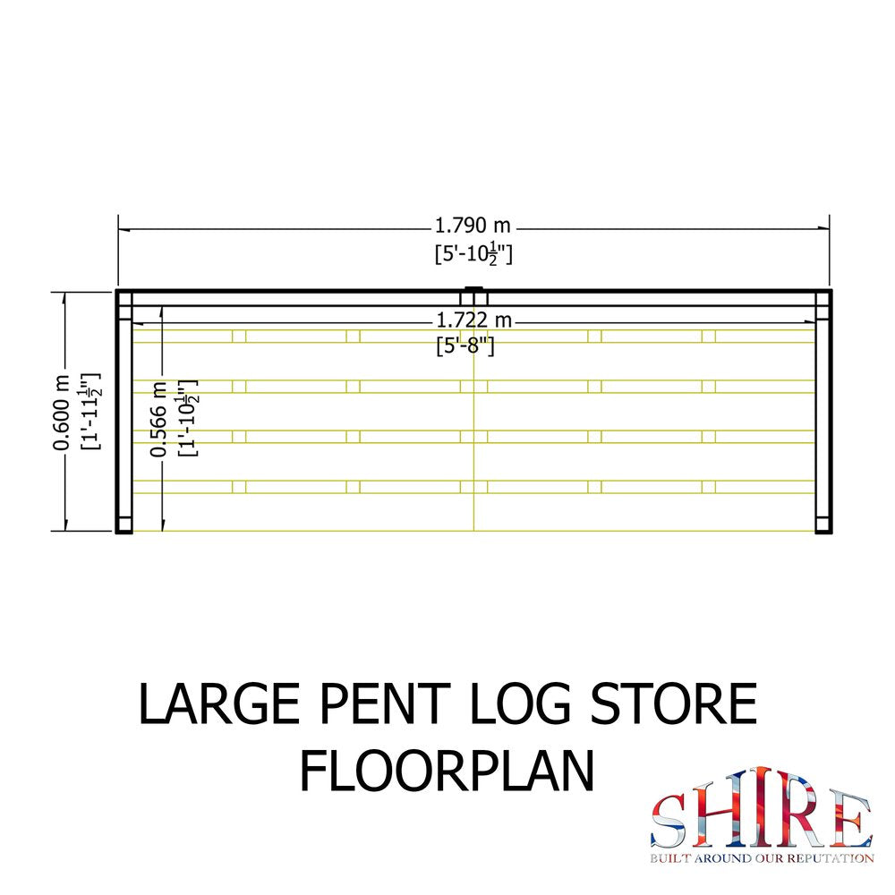 Shire Large 6x3 Log Store – Heavy-Duty Wooden Firewood Storage | Garden Life Stores