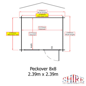 Shire Peckover 19mm Log Cabin 8x8