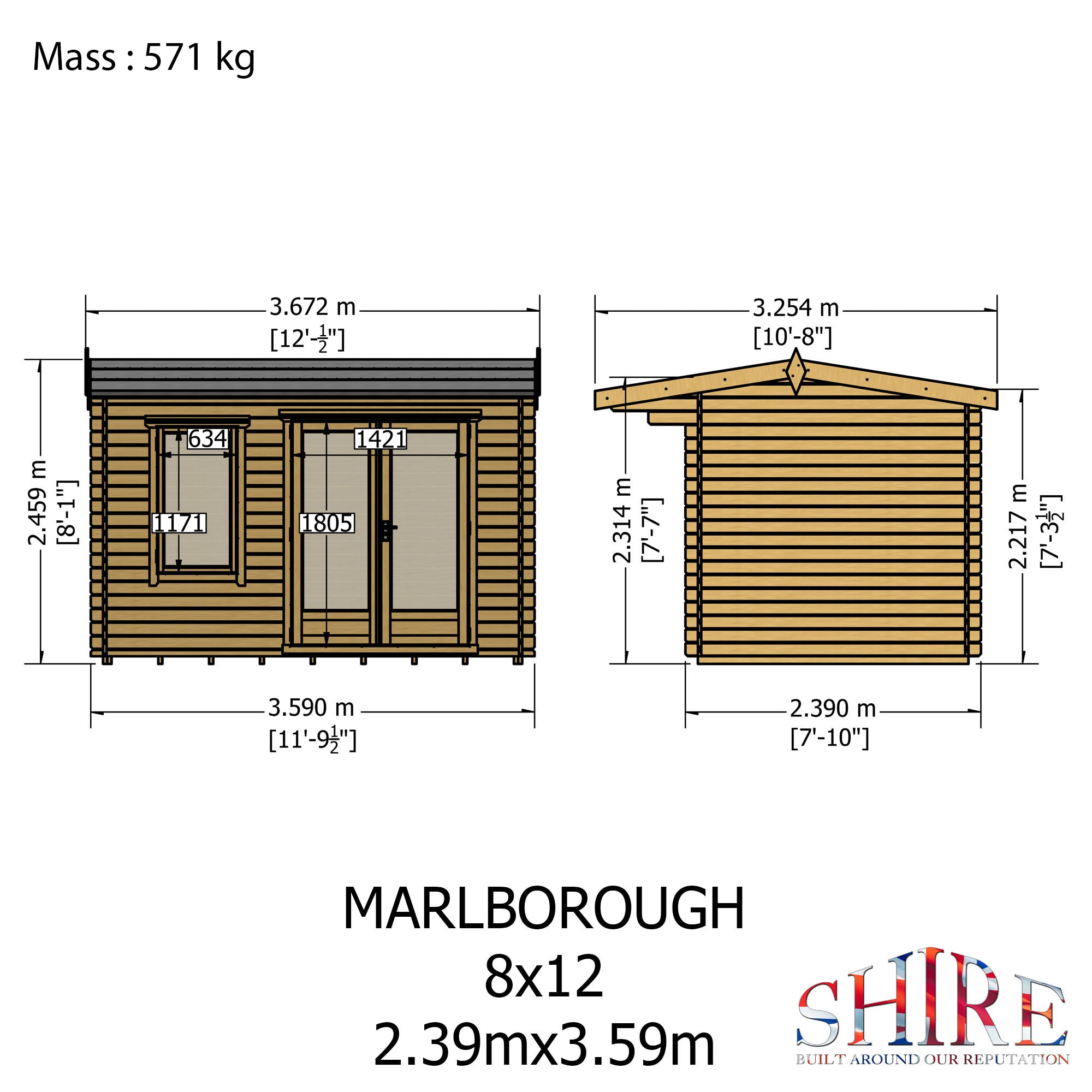 Shire Marlborough 28mm Log Cabin 8x12