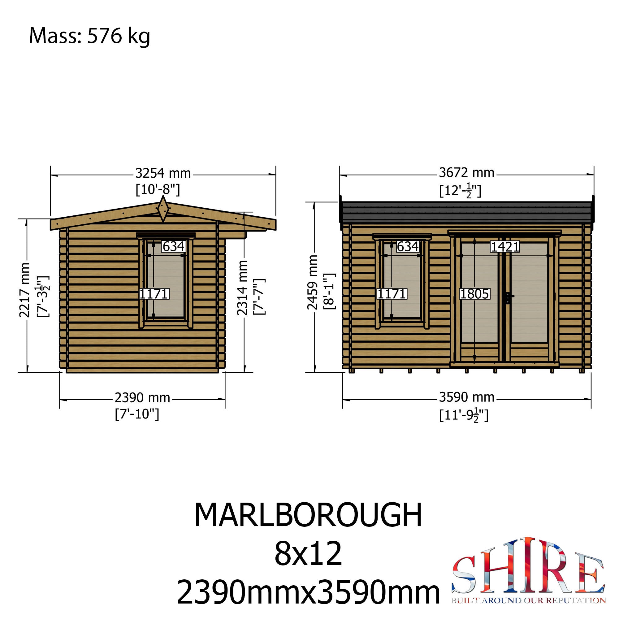 Shire Marlborough 28mm Log Cabin 8x12