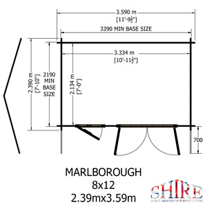 Shire Marlborough 28mm Log Cabin 8x12