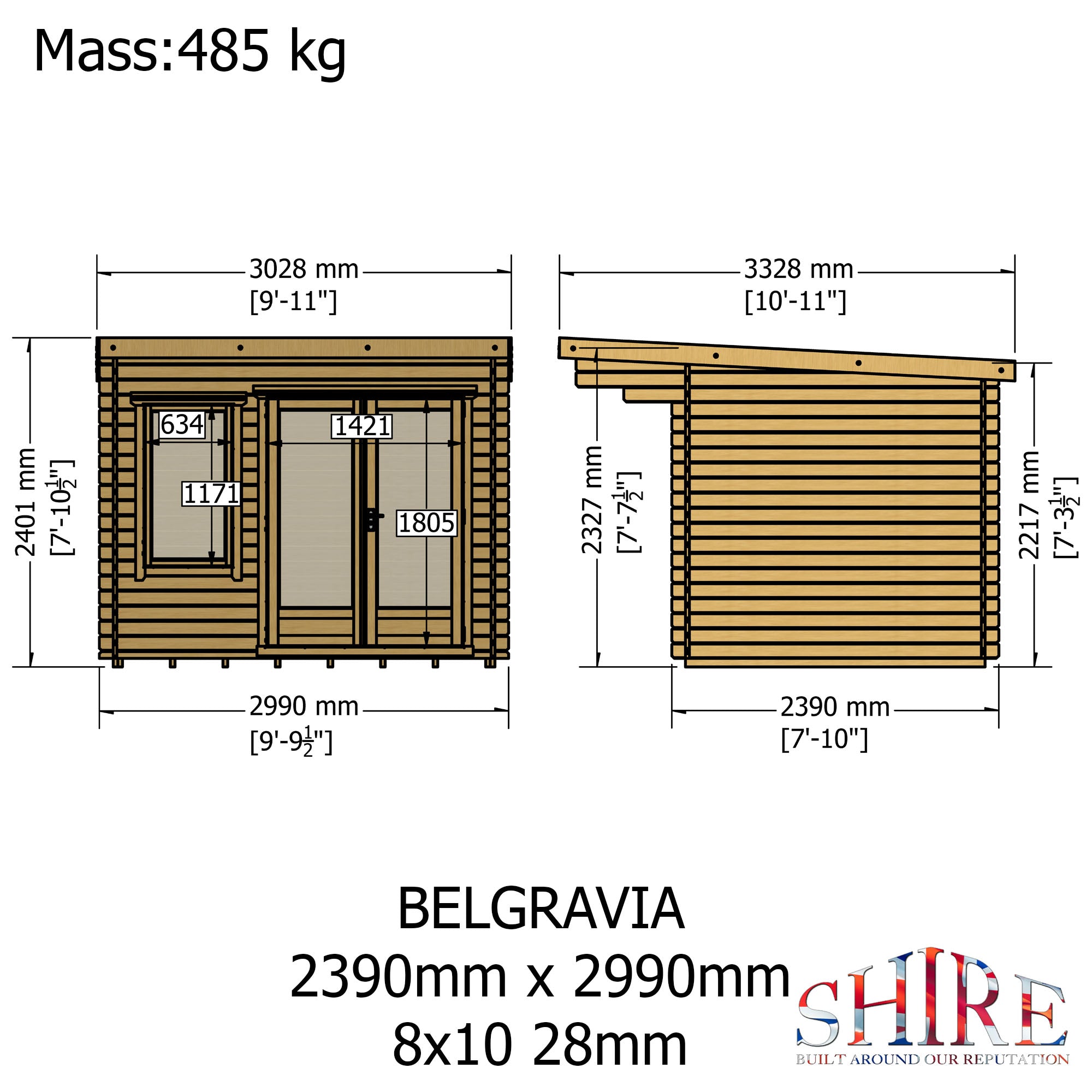 Shire Belgravia 28mm Log Cabin 8Gx10