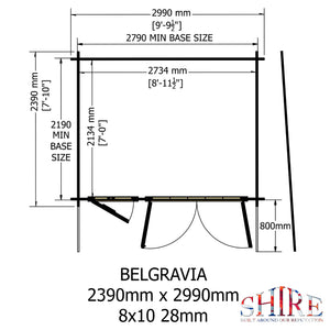 Shire Belgravia 28mm Log Cabin 8Gx10