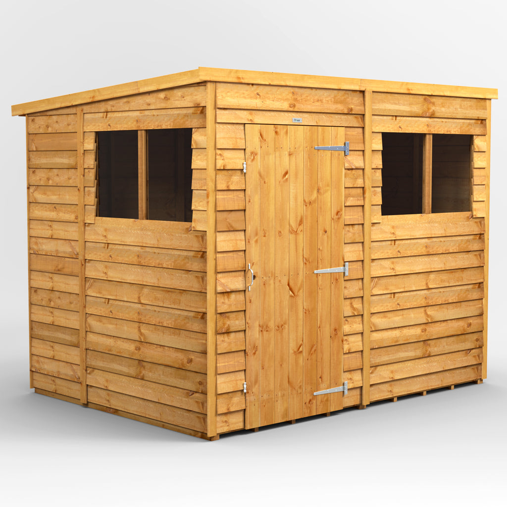 Power Overlap Pent Shed 8x6 ft