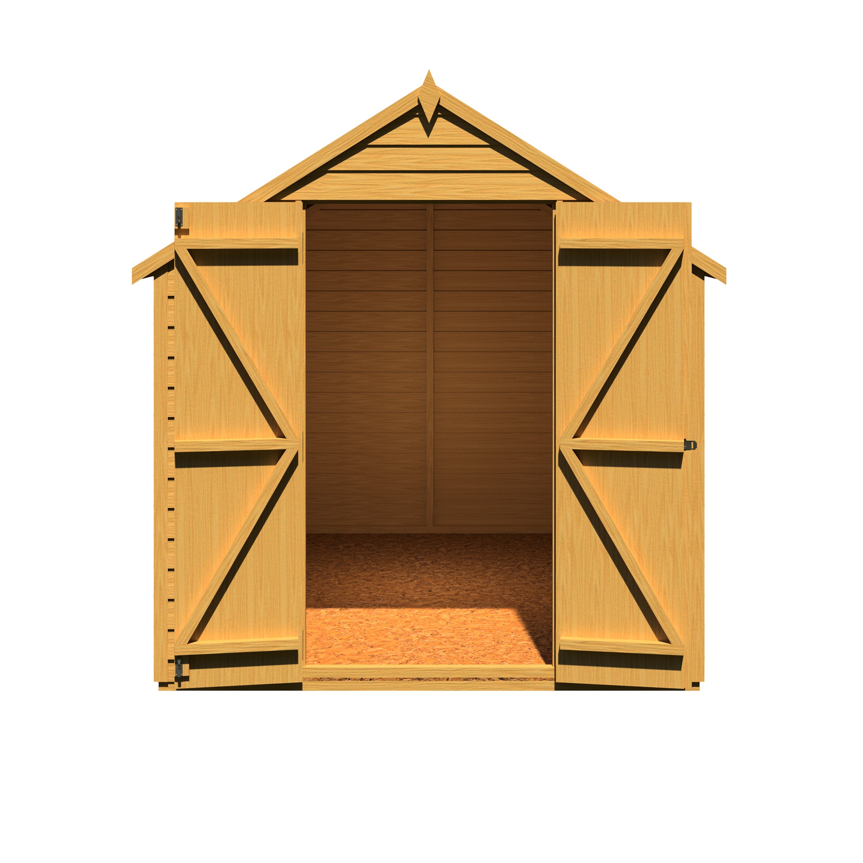 Shire Overlap Dipped Apex Wooden Garden Shed Double Door 8x6 - Garden Life Stores. 