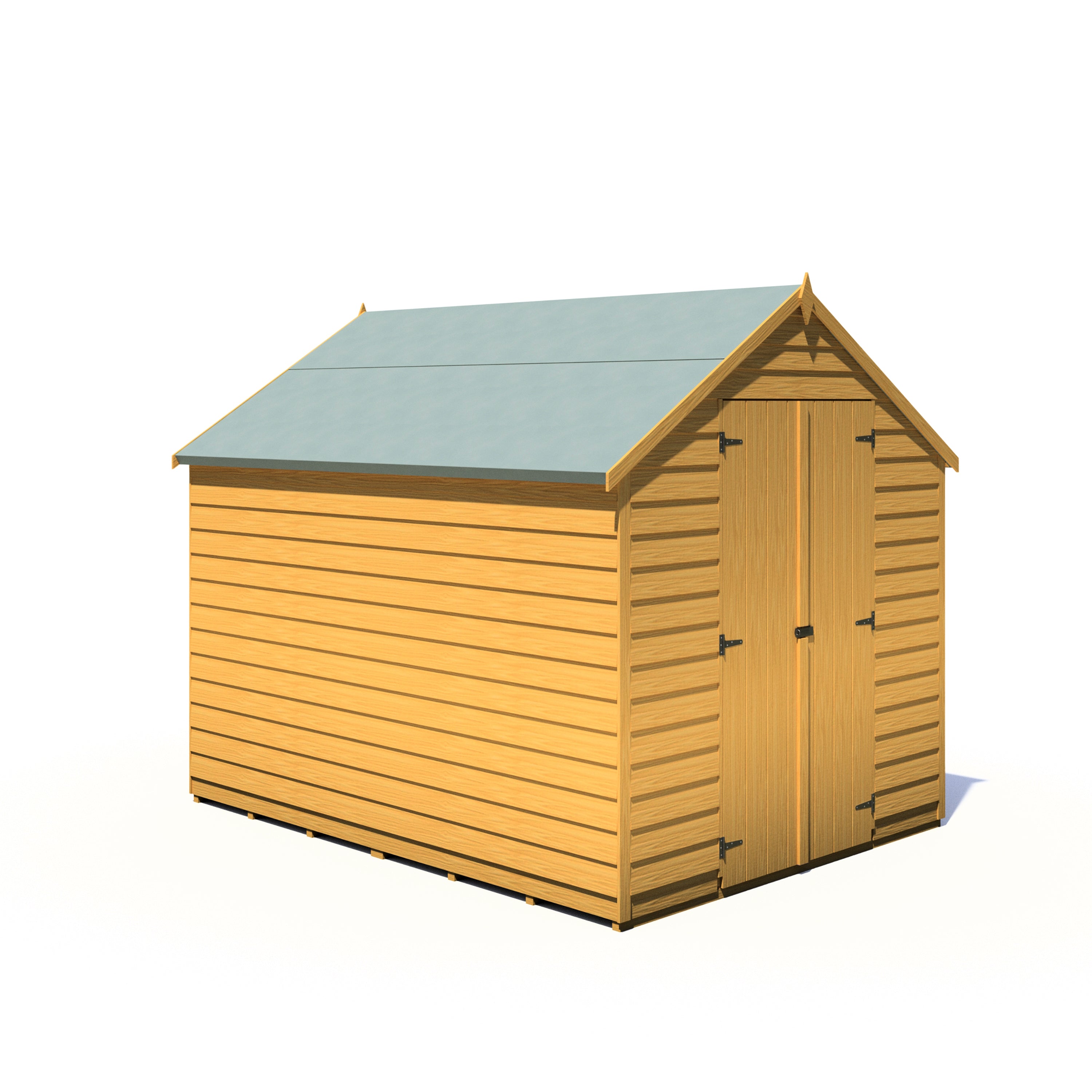 Shire Overlap Dipped Apex Wooden Garden Shed Double Door 8x6 - Garden Life Stores. 