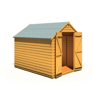 Shire Overlap Dipped Apex Wooden Garden Shed Double Door 8x6 - Garden Life Stores. 