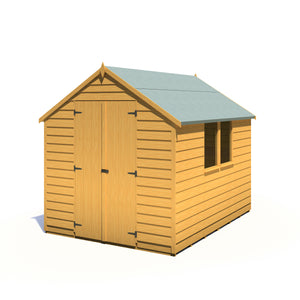 Shire Overlap Dipped Apex Wooden Garden Shed Double Door with Window 8x6 - Garden Life Stores. 