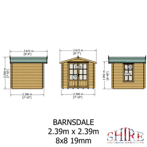 Shire Barnsdale 19mm Log Cabin 8x8