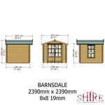 Shire Barnsdale 19mm Log Cabin 8x8