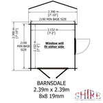 Shire Barnsdale 19mm Log Cabin 8x8