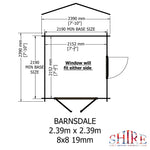 Shire Barnsdale 19mm Log Cabin 8x8