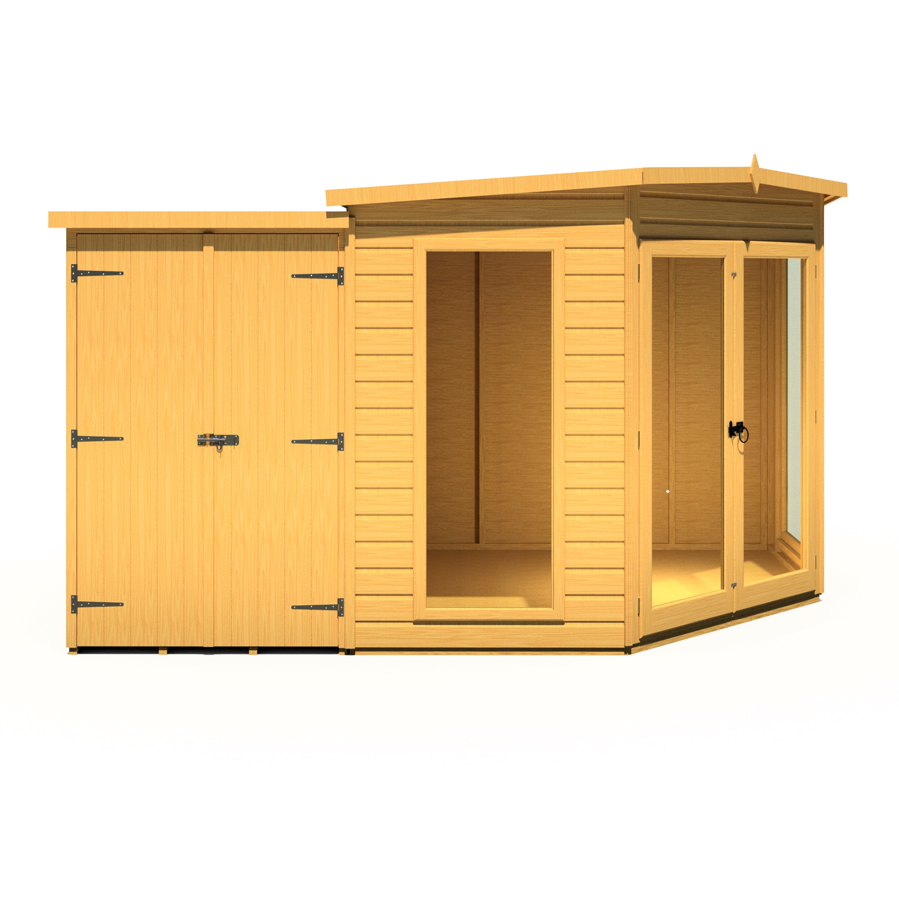 Shire Barclay Summerhouse with Side Shed - 8x12