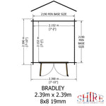 Shire Bradley 19mm Log Cabin 8x8