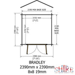 Shire Bradley 19mm Log Cabin 8x8