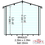 Shire Bradley 19mm Log Cabin 8x8