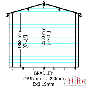 Shire Bradley 19mm Log Cabin 8x8