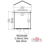 Shire Peckover 19mm Log Cabin 8x8