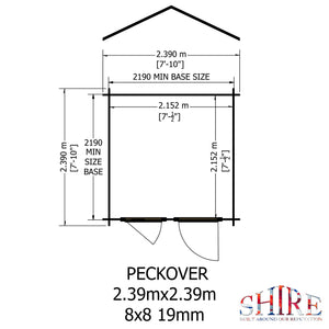 Shire Peckover 19mm Log Cabin 8x8