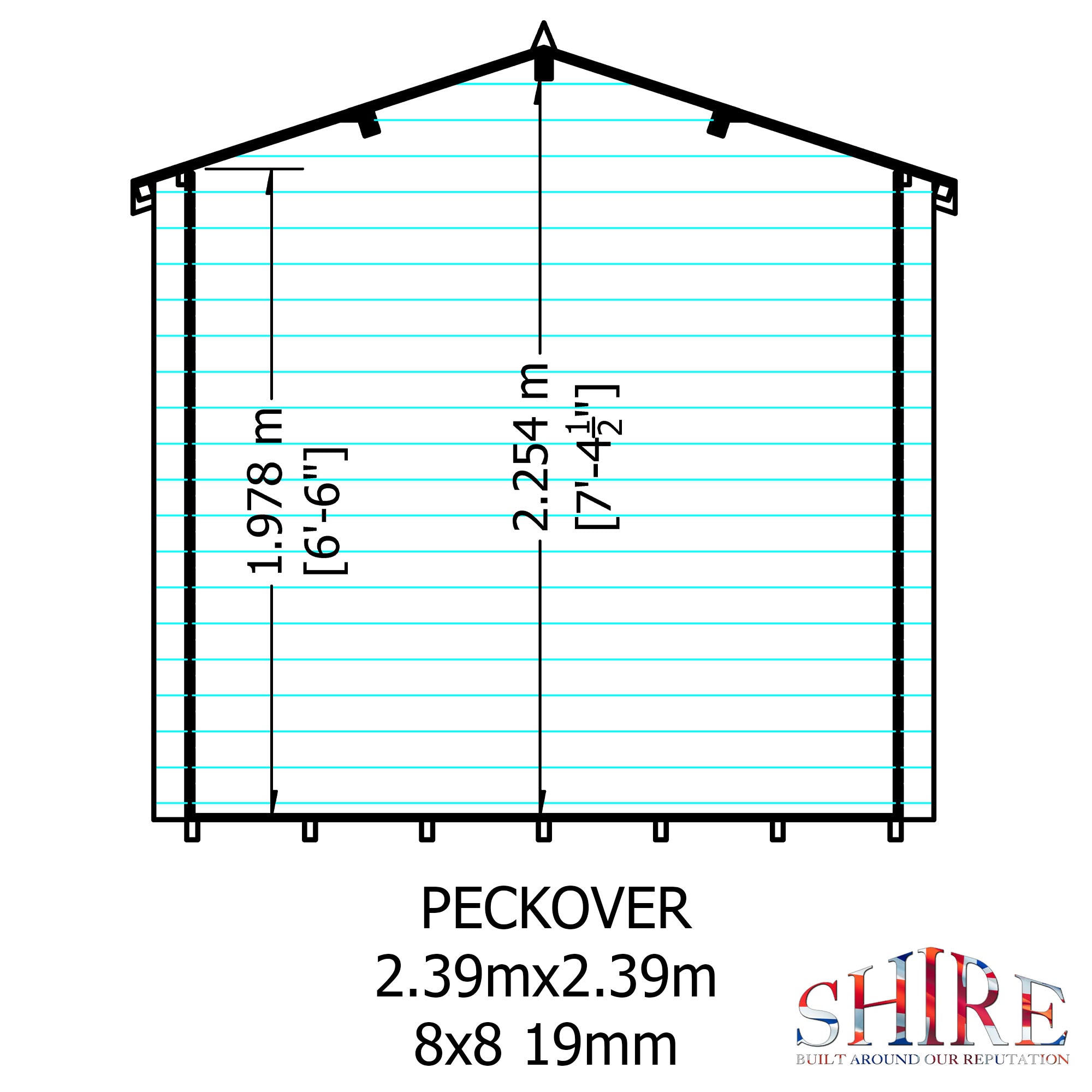 Shire Peckover 19mm Log Cabin 8x8