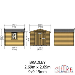 Shire Bradley 19mm Log Cabin 9x9