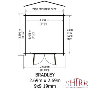 Shire Bradley 19mm Log Cabin 9x9